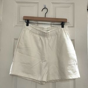 Boohoo White High Waisted Sweat Short